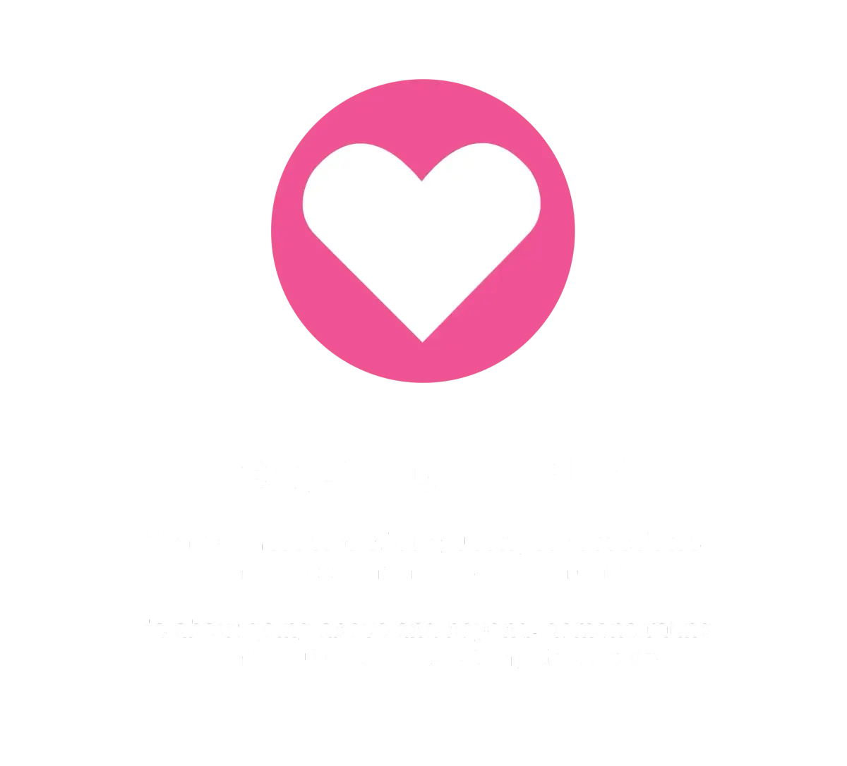 care deeply pink and white icon - heart